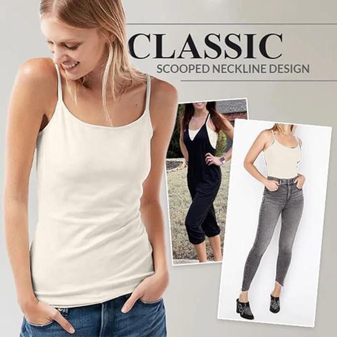 Essentials Cup Padded Cotton High Coverage Camisole Bra with Adjustable Strap | Skin Tone | White | Black