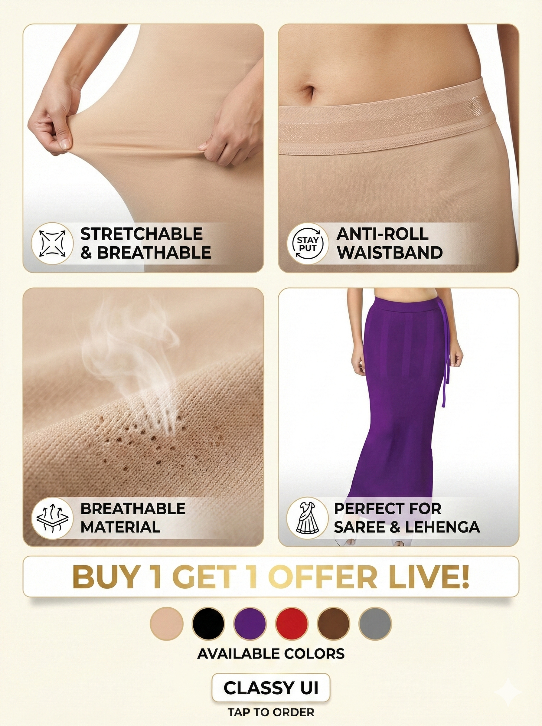 Premium Saree Shapewear for a Smooth & Slim Look