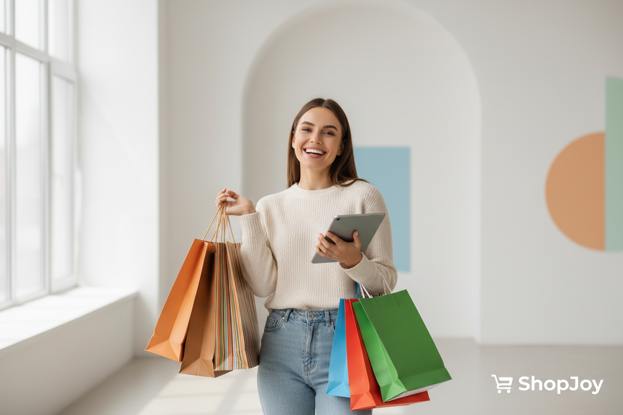 a banner showing happy customer 