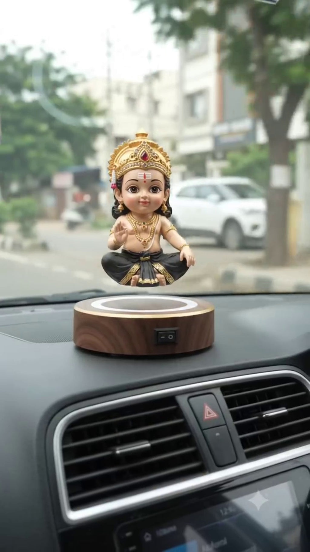 Levitating Bal Ayyappa Idol with Magnetic LED Base – Blessings That Float