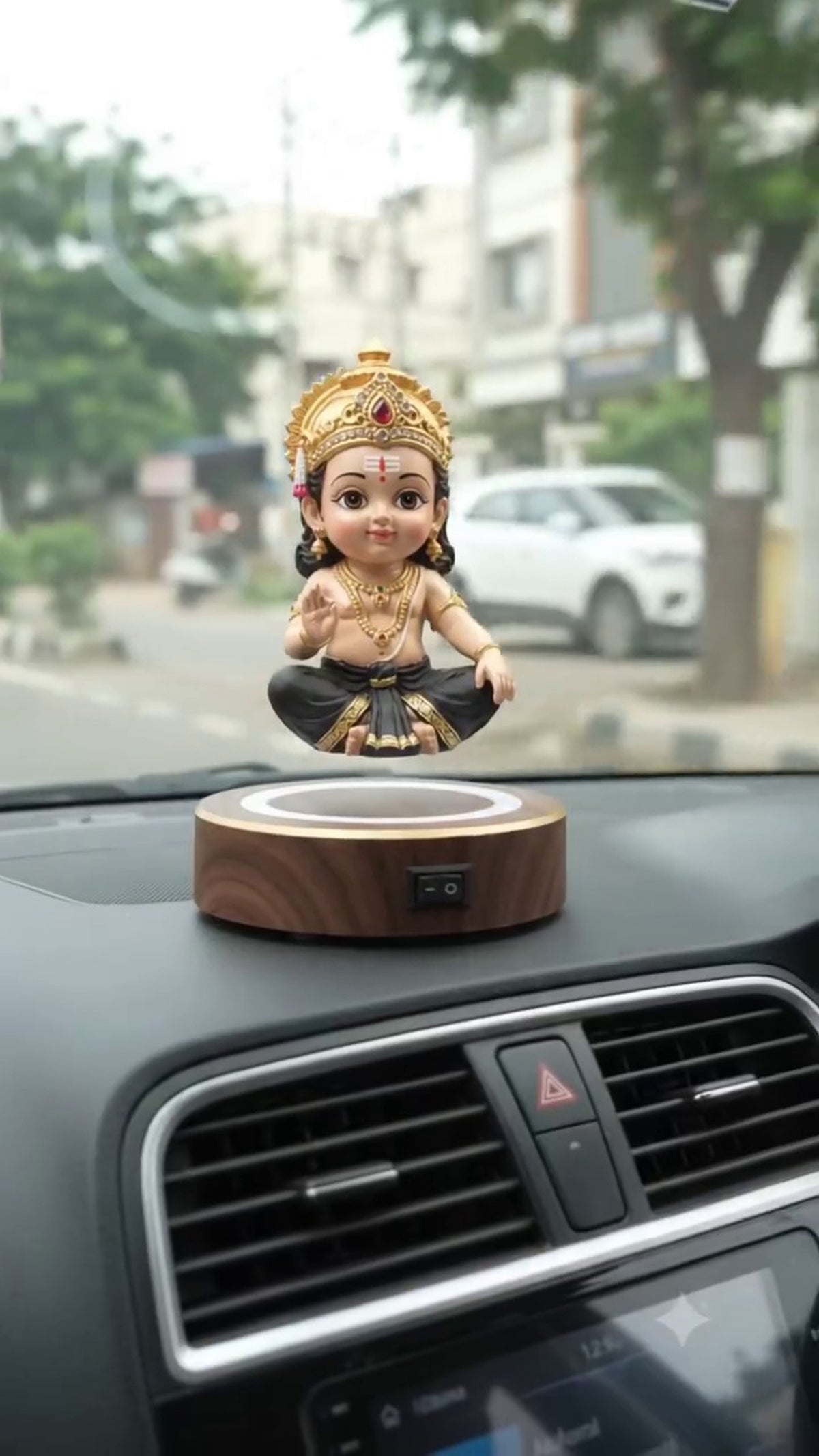 Levitating Bal Ayyappa Idol with Magnetic LED Base – Blessings That Float