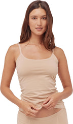 Essentials Cup Padded Cotton High Coverage Camisole Bra with Adjustable Strap | Skin Tone | White | Black