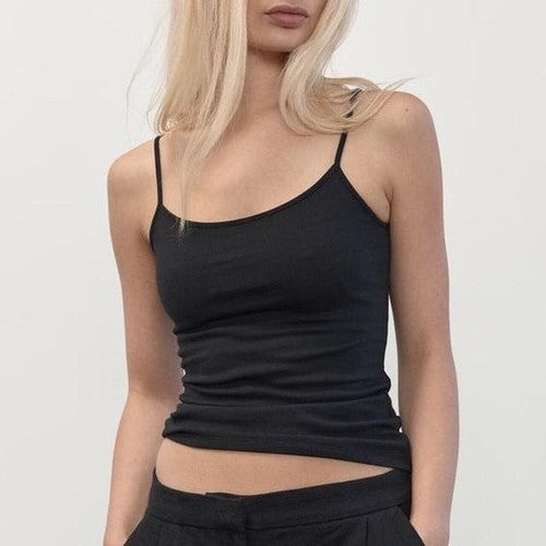 Essentials Cup Padded Cotton High Coverage Camisole Bra with Adjustable Strap | Skin Tone | White | Black