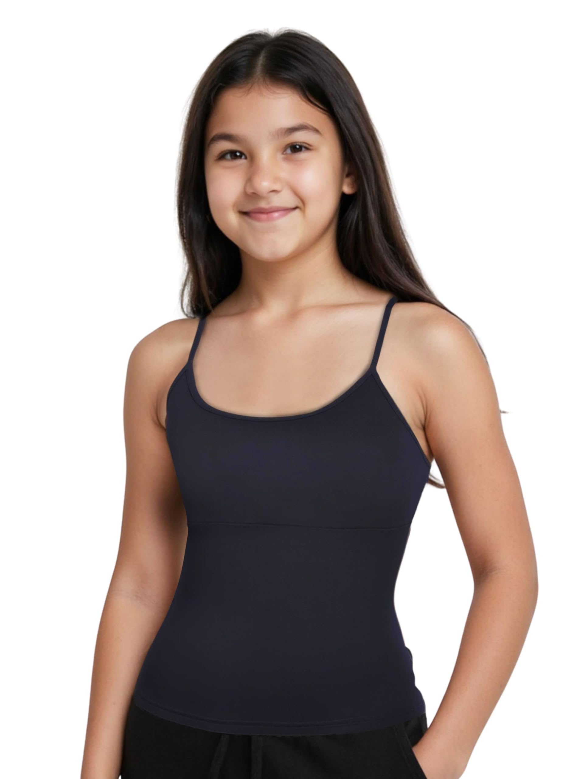 Essentials Cup Padded Cotton High Coverage Camisole Bra with Adjustable Strap | Skin Tone | White | Black