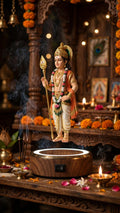 Floating Lord Murugan 3D Idol with Magnetic Levitation & LED Base