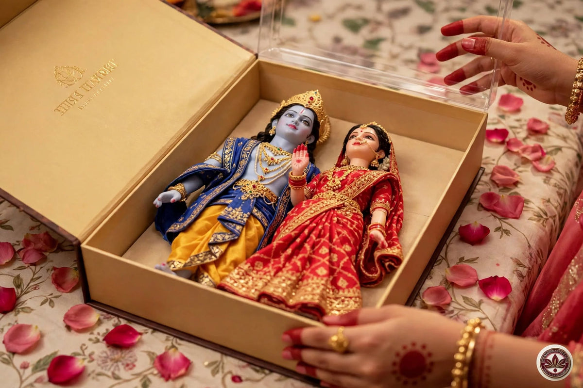 Gaura Vani - Shri Ram & Sita Divine Jodi | Premium Gift Box with Dhanush, Kalash & Moti Mala