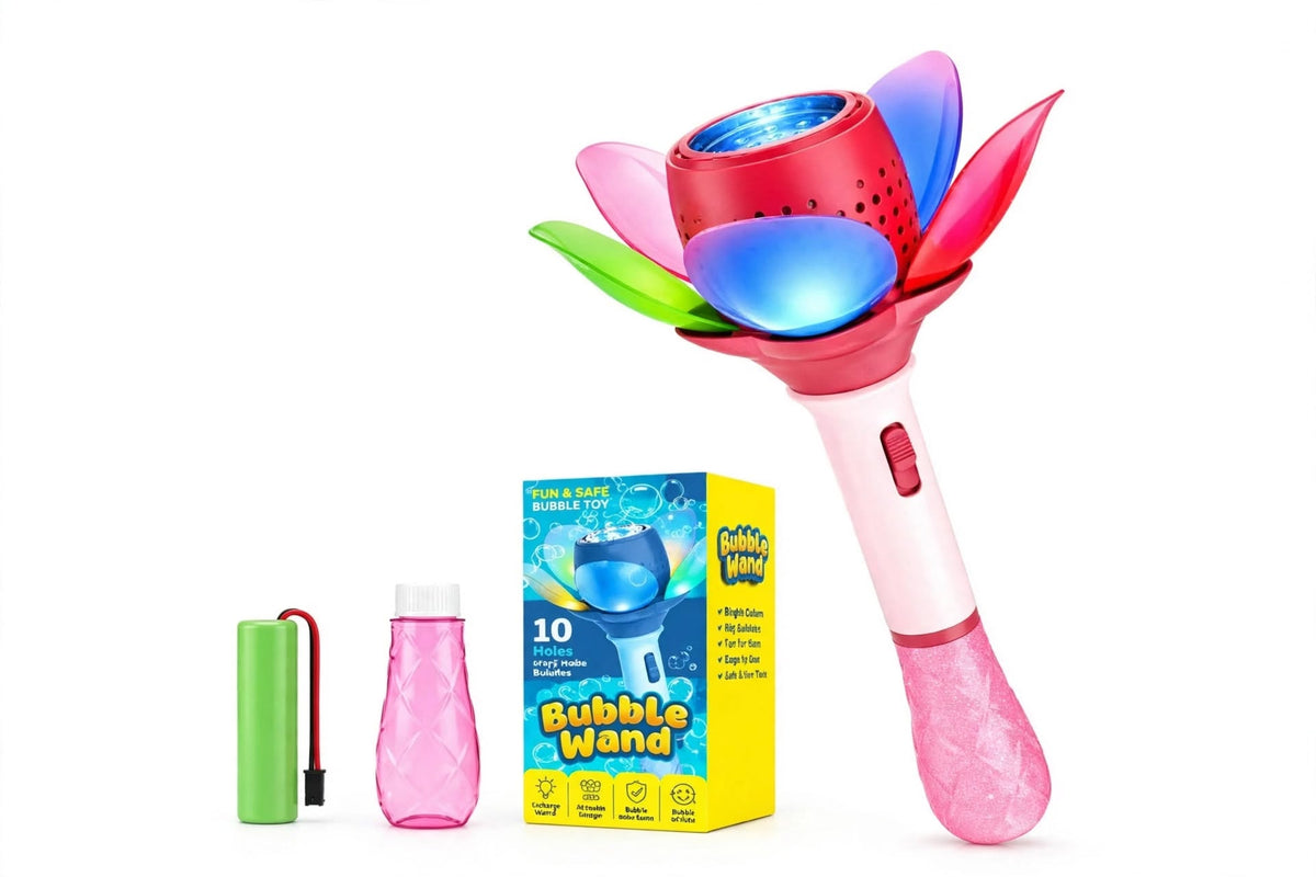 Flower Bubble Wand with Lights - 10 Holes Automatic