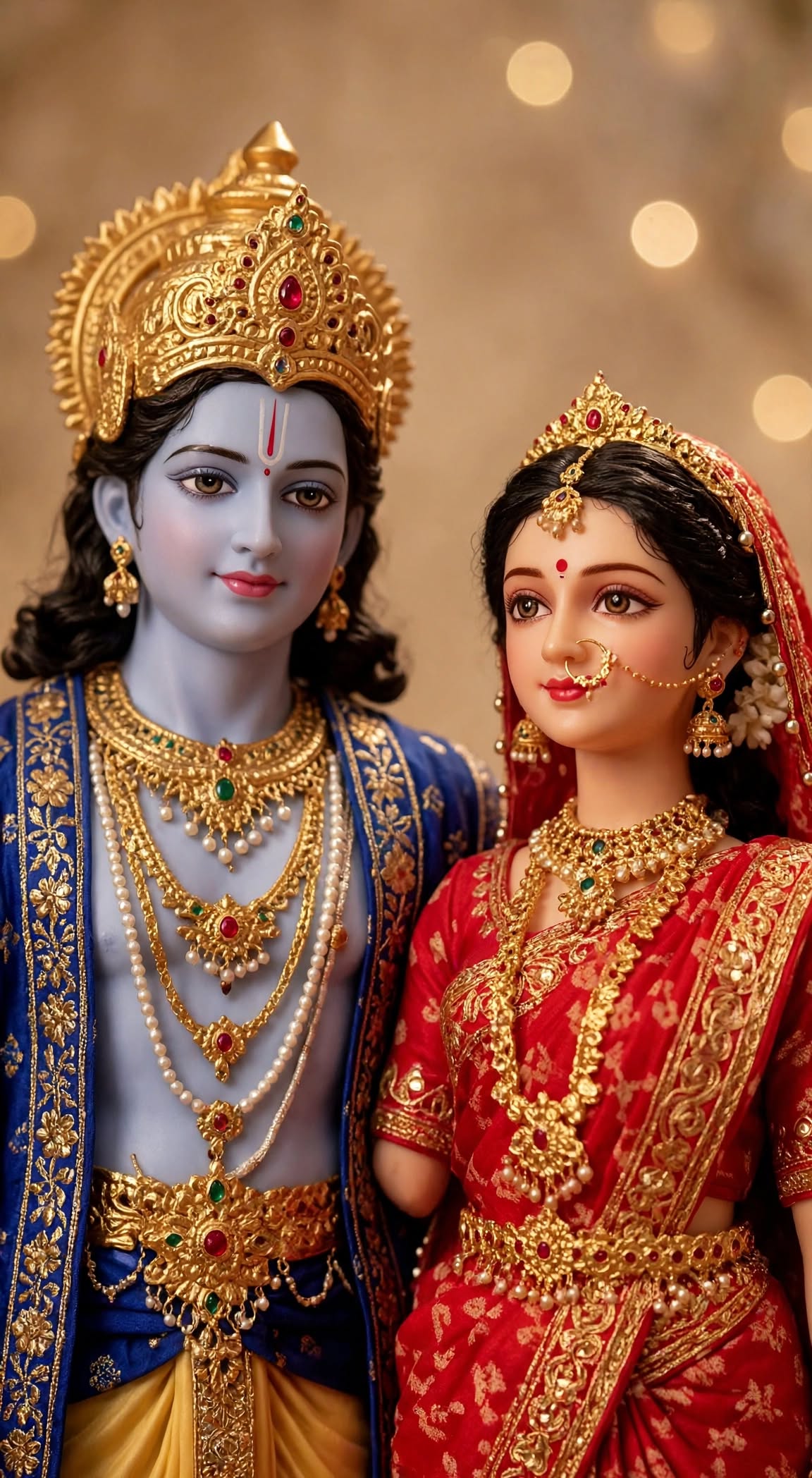 Gaura Vani - Shri Ram & Sita Divine Jodi | Premium Gift Box with Dhanush, Kalash & Moti Mala